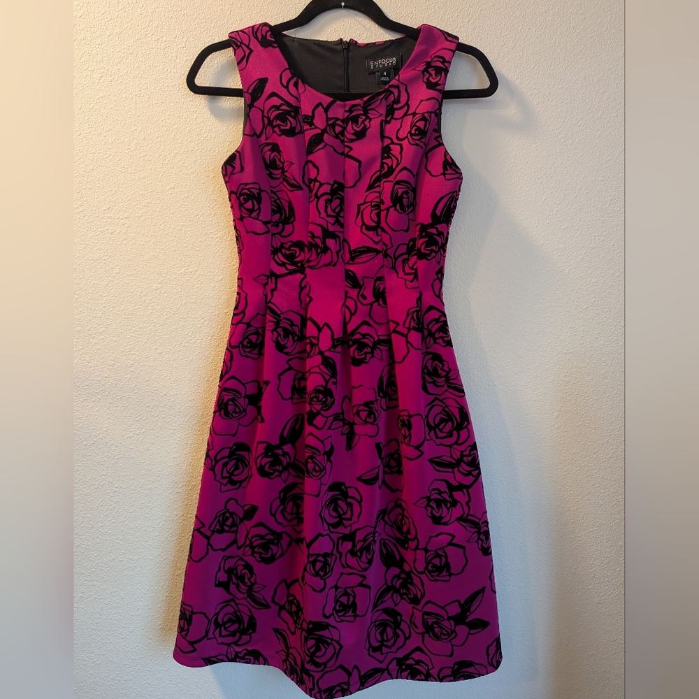 NWOT Enfocus Studio Fuscia and Black Dress Size 4